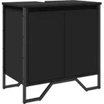 vidaXL Waschbeckenunterschrank Schwarz 60x35x60 cm Holzwerkstoff