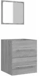 vidaXL Badschrank mit Spiegel Grau Sonoma 41x38,5x48 cm