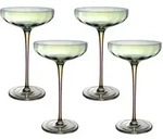 Intirilife 4x Martini Glas mit Regenbogen Schimmer und Wellenform - 140 ml...