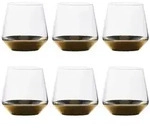 Intirilife 6x Trinkglas mit goldfarbenem Boden - 350 ml F&uuml;llmenge - Wasser...