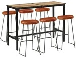vidaXL 7-tlg. Bar-Set Raues Mangoholz und Metall