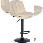 CLP Barhocker Laurel Stoff creme/Metall matt schwarz
