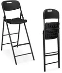 Relaxdays Barhocker klappbar, 2er Set, mit Lehne, HxBxT: 118 x 44,5 x 82 cm, hoher