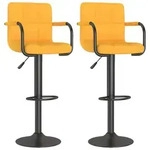 vidaXL Barhocker 2er-Set aus senfgelbem Stoff, Modell Aero Panorama Urban