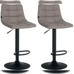 CLP 2er Set Barhocker Jerry Stoff grau/schwarz