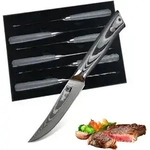 Zayiko - Exklusive 6er Damast Steakmesser-Set, Klingenl&auml;nge 12.50 cm - G10...