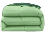 wometo Pl&uuml;sch Steppbett Ganzjahresdecke Wende-Design ca. 155x220 &ndash; gr&uuml;n &