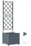 vidaXL Gartenpflanzer Hellgrau 40 x 40 x 142 cm Stahl