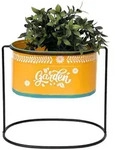 DanDiBo Blumenhocker mit Topf Metall Stehend Orange Oval 30 cm Blumenst&auml;nder...