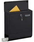 Relaxdays Briefkasten mit Namensschild, 4 Schl&uuml;ssel, Zeitungsfach, Postkasten, HBT: