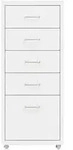 vidaXL Aktenschrank mit Rollen Wei&szlig; 28x41x69 cm Metall