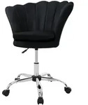 ML-Design B&uuml;rostuhl mit Rollen und R&uuml;ckenlehne Muscheldesign 68x68 cm Schwarz aus