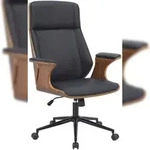 CLP B&uuml;rostuhl Headland Metall HBT: 112x73x67 cm walnuss schwarz
