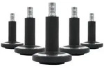 5x Bodengleiter STATO-M Stift 11 mm / 60 mm Standf&uuml;&szlig;e mit Filz schwarz/chrom (5er