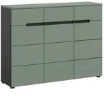 Ebuy24 Canu Schuhschrank 3 T&uuml;ren, 3 Schubladen staubgr&uuml;n, dunkelgrau.