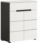Ebuy24 Canu Schuhschrank 2 T&uuml;ren, 1 Schublade wei&szlig;, grau.