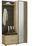 moebel-dich-auf Kompaktgarderobe VOLAM in Artisan Eiche / schwarz, Spiegelt&uuml;r,
