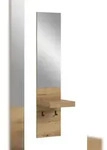 Ebuy24 Naro Wandgarderobe Mit Spiegel, Regal, Haken 2 Haken Eiche Dekor.
