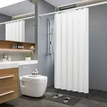 Intirilife Duschvorhang aus Polyester in Wei&szlig; - 180 x 200 cm - Badevorhang