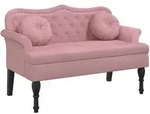 vidaXL Sitzbank mit Kissen Rosa 120,5x65x75 cm Samt