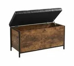 Relaxdays Sitzbank, Stauraum, gepolstert, Kunstleder, Industrial, HBT: 50x80x40 cm,