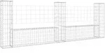 vidaXL Gabionenkorb U-Form mit 3 S&auml;ulen Eisen 260x20x100 cm