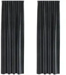 vidaXL Verdunkelungsvorh&auml;nge 2 pcs Dunkelgrau 140 x 245 cm Samt