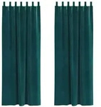 vidaXL Verdunkelungsvorh&auml;nge 2 pcs Dunkelgr&uuml;n 140 x 260 cm Samt