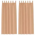 vidaXL Verdunkelungs-Vorh&auml;nge mit Ringen 2 pcs Hellbraun 225 x 140 cm