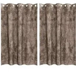vidaXL Samtvorh&auml;nge mit Vorh&auml;ngen 2 pcs Cappuccino 175 x 140 cm Samt
