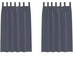 vidaXL Verdunkelungs-Vorh&auml;nge mit Ringen 2 pcs Anthrazit 175 x 140 cm