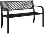 vidaXL Gartenbank 119 cm Schwarz Stahl