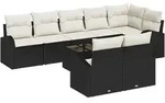 vidaXL 8-teiliges Garten-Sofa-Set mit Kissen in Braun aus Poly-Rattan