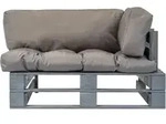 vidaXL Garten-Palettensofa mit Grauen Kissen Kiefernholz