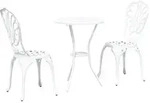 vidaXL Garten Bistro Set 3 pcs Wei&szlig; Aluminium