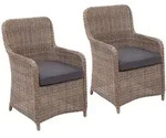 Mendler 2er-Set Poly-Rattan Stuhl HWC-E98, Rattanstuhl Gartenstuhl Korbsessel,...