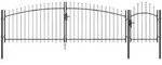 vidaXL Gartentor mit Speartop Grau 100x500 cm aus Stahl
