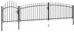 vidaXL Gartentor mit Speerspitzen 5x1,5 m Schwarz
