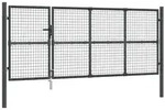 vidaXL Mesh-Gartentor Anthrazit 350x175 cm Verzinkter Stahl