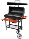 Holzkohlegrill 71x34,5 cm mit Deckel und Ablage