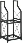 Relaxdays Kaminholzregal, 2 Ebenen, Metall, HxBxT: 81,5 x 34,5 x 30,5 cm,