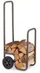 Relaxdays Kaminholzwagen, 2 Gummireifen, Holzwagen bis 60 kg, f&uuml;r g&auml;ngige