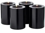 EDZARD 4er-Set Dauerkerze Cornelius (H&ouml;he 8 cm, &Oslash; 6 cm) Schwarz,...