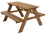 ML-Design Kindersitzgarnitur Braun &ndash; Sitzgruppe aus Massivholz mit Tisch & 2