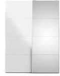 Veto Schiebet&uuml;renschrank B150 cm 1 T&uuml;r und 1 Spiegelt&uuml;r wei&szlig; und wei&szlig;...