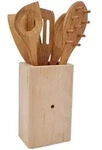 Erst-Holz sechsteiliges K&uuml;chenset aus Zirbenholz und Kirschbaumholz mit...