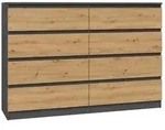 ibonto Kommode Gro&szlig;e Mehrzweckschrank mit 8 Grifflosen Schubladen