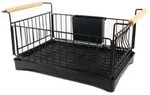 Intirilife Geschirr Abtropfgestell Edelstahl mit Abtropfschale Schwarz - 50 x...
