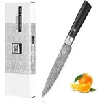 Zayiko Black Edition Allzweckmesser I 13cm Klinge I dunkler Damast I Pakkaholz