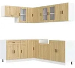 vidaXL 11-tlg. K&uuml;chenschrank-Set Porto Sonoma-Eiche Holzwerkstoff
